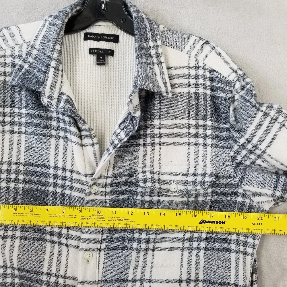 Banana Republic Shirt Men M Flannel Camden Fit Thermal‎ Lined Pockets Shacket